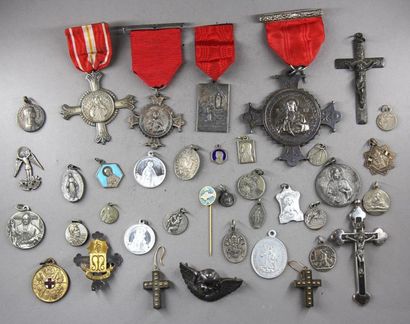 *Batch of crosses and religious medals including...