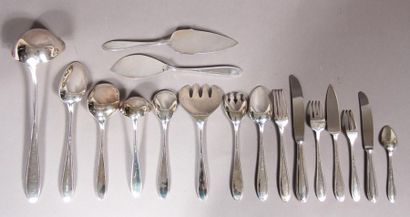 null WMF (Württembergische Metallwarenfabrik)
Silver-plated metal cutlery set with...