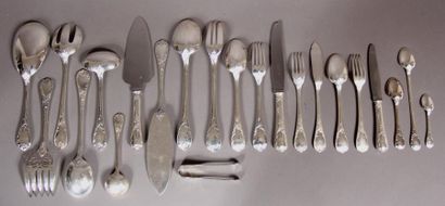 null CHRISTOFLE
Household silver plated metal cutlery set model Marly including twelve...