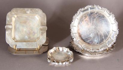 null Silver lot:
-Two round coasters with torsos ribs and frieze of acanthus in relief...