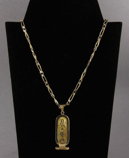 Egyptian necklace and pendant in 18k yellow...