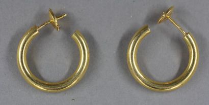 Pair of Creole ear studs in 18k yellow gold,...