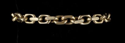null *14k yellow gold bracelet with rectangular links with rounded corners, weight:...