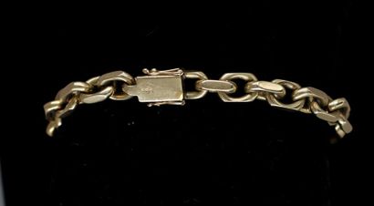 null *14k yellow gold bracelet with rectangular links with rounded corners, weight:...