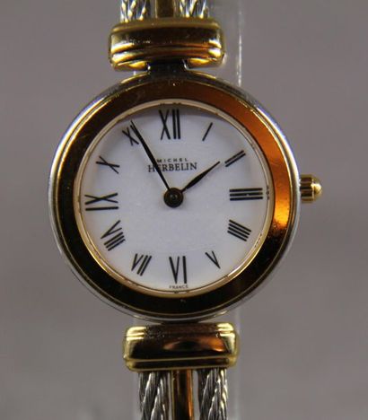 null Michel HEBERLIN
- Bracelet-watch of lady in gilded and silvered metal model...