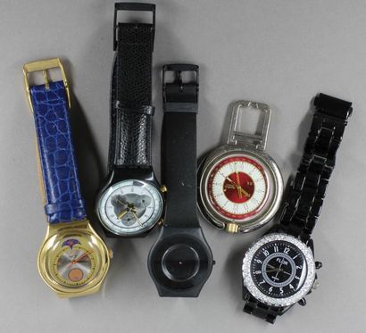 null SWATCH - Bernard FLORENTIN
-Three SWATCH watches, two in plastic 1991, 1996,...