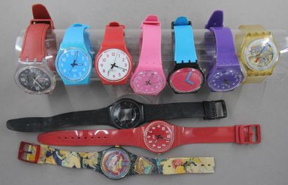 null SWATCH
Lot of ten used plastic watches (wear and tear, accident to the strap...
