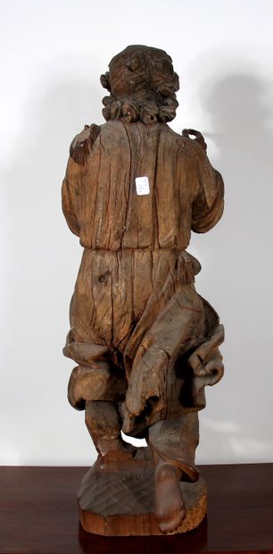 null *Sculpture en bois naturel représentant un ange

H : 66 cm. (accidents dont...