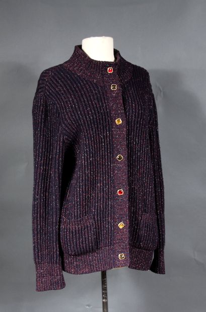 null *CHANEL designer Karl LAGERFELD

Long cardigan à côte en cachemire, laine et...