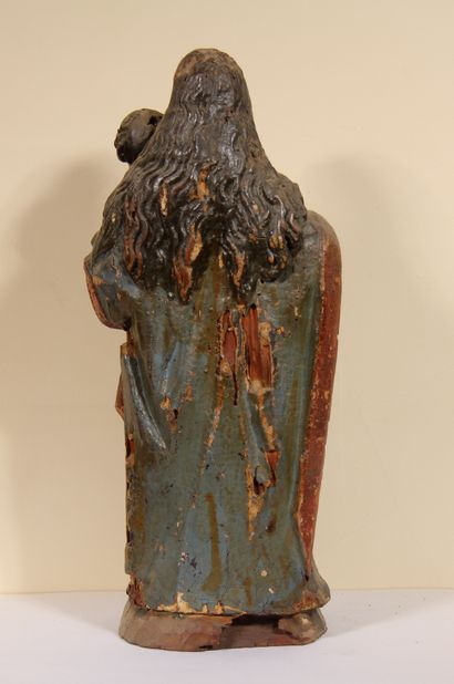 null Vierge à l’Enfant en bois sculpté en ronde-bosse, polychromé et doré.

Colonies...