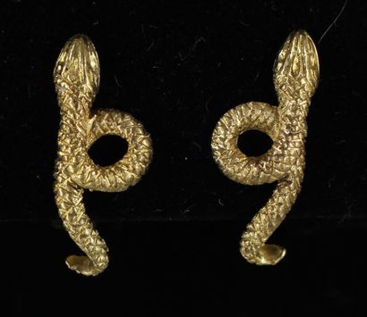 null LALAOUNIS

Pair of 18k yellow gold earrings in the shape of a snake, signed

Weight:...