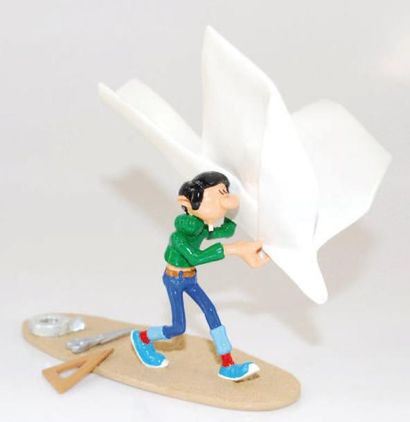 FRANQUIN GASTON Pixi 4728 Gaston et son avion en papier Figurine en métal peinte...