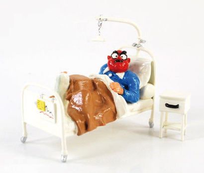 FRANQUIN GASTON Pixi 4740 Demesmaeker dans son lit d'hôpital Figurine en métal peinte...