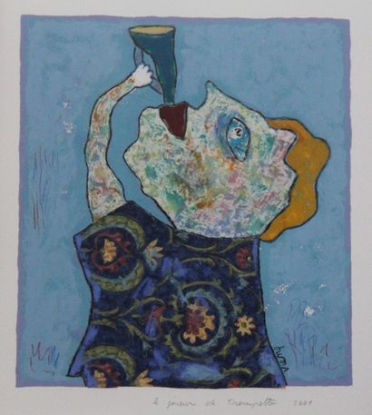 null Daniel VIENE (1955-2013)

The trumpet player, 2001

Mixed media on paper signed...