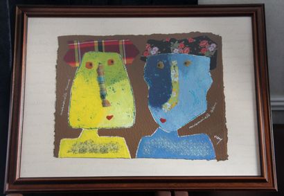 null Daniel VIENE (1955-2013)

Miss Blue and Miss Yellow

Mixed media on paper signed,...