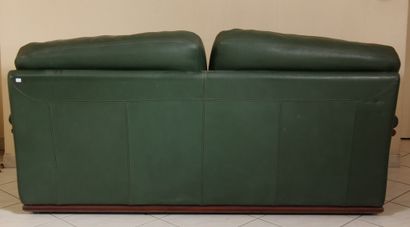 null BURO ed.

Living room furniture in green leather and stained wood including...