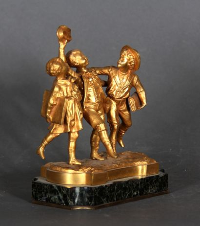 null Ecole moderne.

La sortie de l'école.

Sculpture en bronze redorée sur un contresocle...