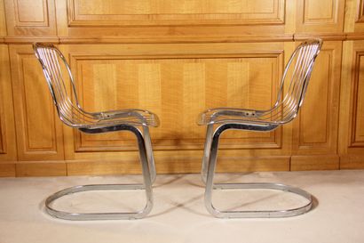 null Willy RIZZO (1928-2013) - CIDUE éd.

Paire de chaises à structure en métal chromé

H...