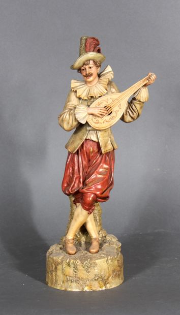 null Modern school.

The troubadour.

Polychrome ceramic sculpture. 

H : 40,5 cm...