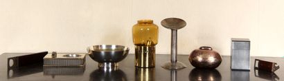 null Metal lot: candlestick, pocket opener, bottle opener, photophore by Hans-Agne...