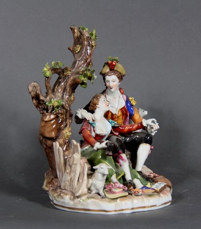 null German modern school.

Couple of shepherds musicians.

Polychrome and gilded...