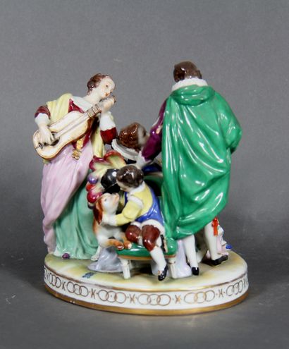 null Modern German school. 

Music class.

Polychrome and gilded porcelain group.

H...