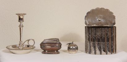 null Lot of candle holders and various silver plated metal