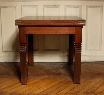 null Table rectangulaire à plateau portefeuille en bois naturel, pieds cubiques,...
