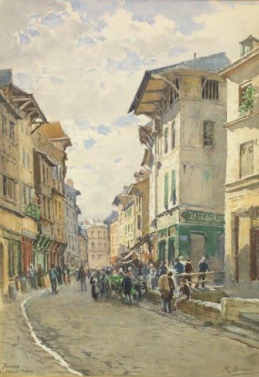 Raoul CORDIER (1838-1905) «Marchand de quatre saisons dans la rue de Robec (Rouen)»...