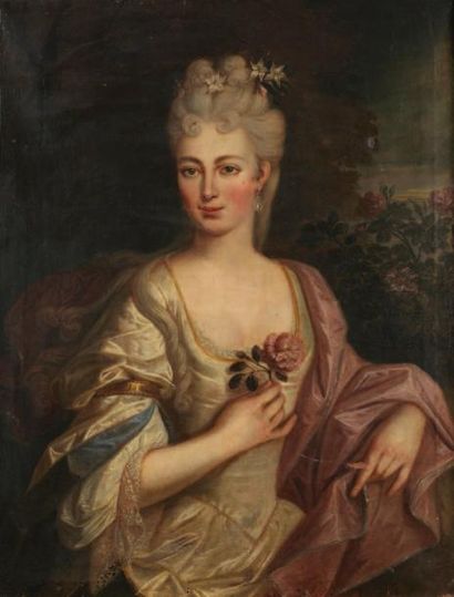 Ecole française - Premier tiers du XVIIIe siècle Portrait de jeune femme de qualité...