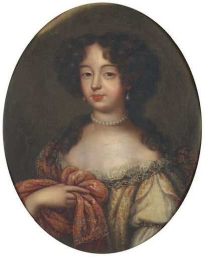 MIGNARD Pierre (entourage de) (1612-1695) Portrait présumé de Hortense MANSCINI Huile...