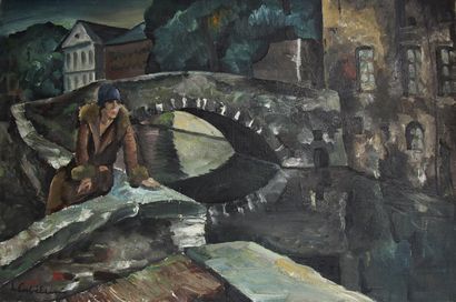 null *Luigi CORBELLINI (1901-1968)

Femme assise près d'un pont en pierre

Huile...