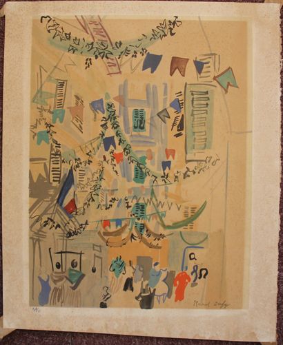 null Raoul DUFY (1877-1953) 

La Maison au Coin de la Rue 

Lithographie couleurs...