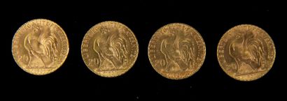 null Four 20 FF gold coins