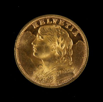 A 20 F Swiss gold coin