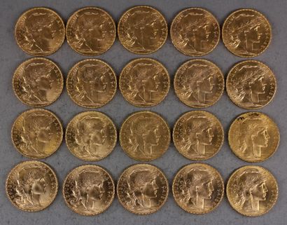 Twenty 20 FF gold coins
