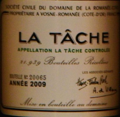 null 1	 bouteille 	LA TÂCHE, 		Domaine de la Romanée-Conti 	2009	 cb