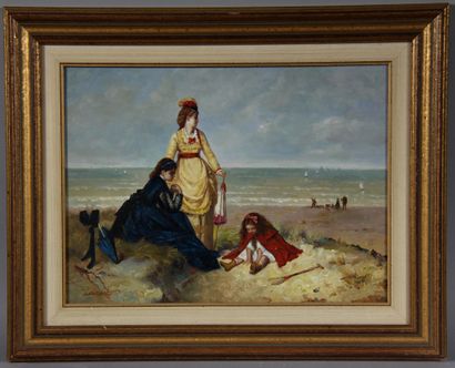 null LAURANT ?

Young women and child playing on the beach

Oil on panel signed lower...