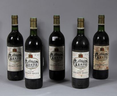 null 5 b. château RAUSAN SEGLA 1980 (étiquettes tachées)