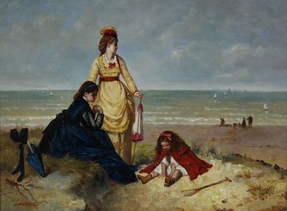 null LAURANT ?

Young women and child playing on the beach

Oil on panel signed lower...