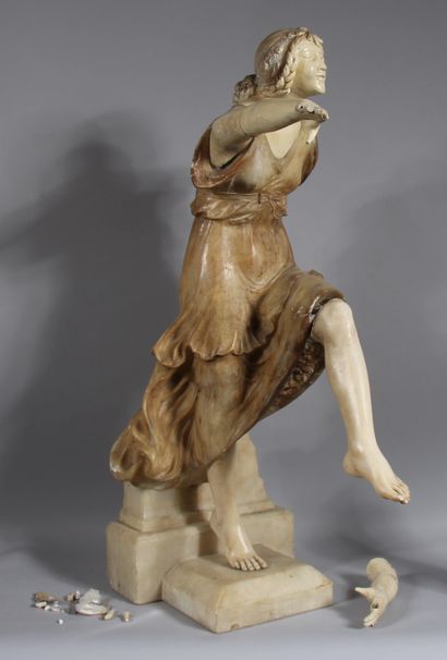 null COUBINE

Standing woman

Alabaster sculpture, beige glaze slip, signed and marked...
