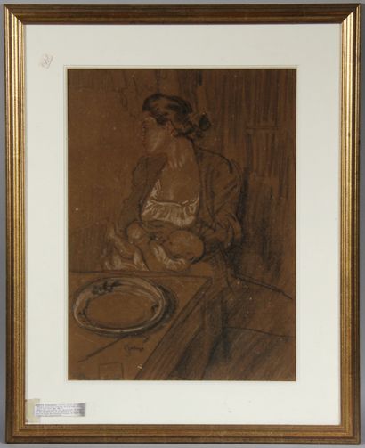 null Wenceslas DEDINA (1872-?)

Femme et son bébé

Fusain et crayon blanc sur papier...