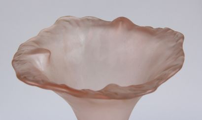 null Vase soliflore en verre transparent teinté rose

H : 53 cm.
