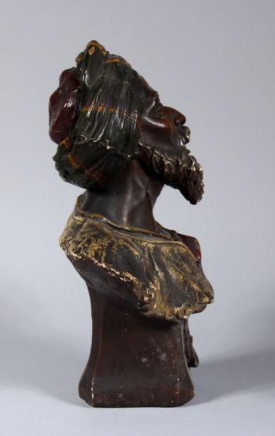 null F PERROT

Buste de Maure

Sculpture en plâtre polychrome, signée, datée 1903

H...