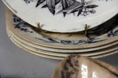 null CTW S

Part of a chinese earthenware dinner service with black printed decoration...