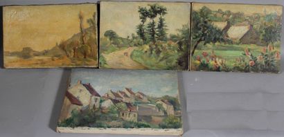 null Adolphe Félix BROËT (1873-1942) et divers

Paysage

Quatre huiles sur toile

23...