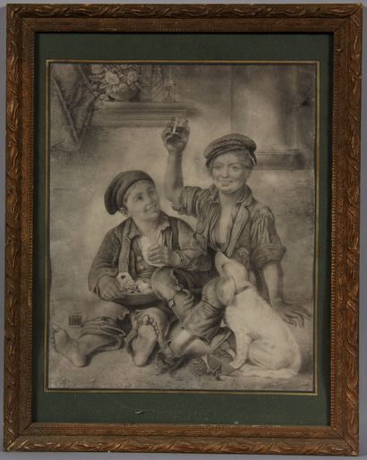 null Esther GEVERNAULT

Two Children and a Dog Dining

Graphite signed lower right...