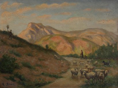 null Adolphe Félix BROËT (1873-1942)

The herdsman on the road to Durfant (Gard)

Oil...