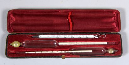 null Set of three mercury thermometers in their cases