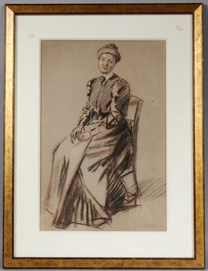 null Modern school

Seated Woman

Charcoal and white pencil signed lower right

43...